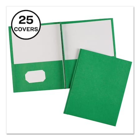 Avery Dennison Two-Pocket Folder, 1/2" Extension, Green, PK25 47977